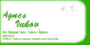 agnes vukov business card